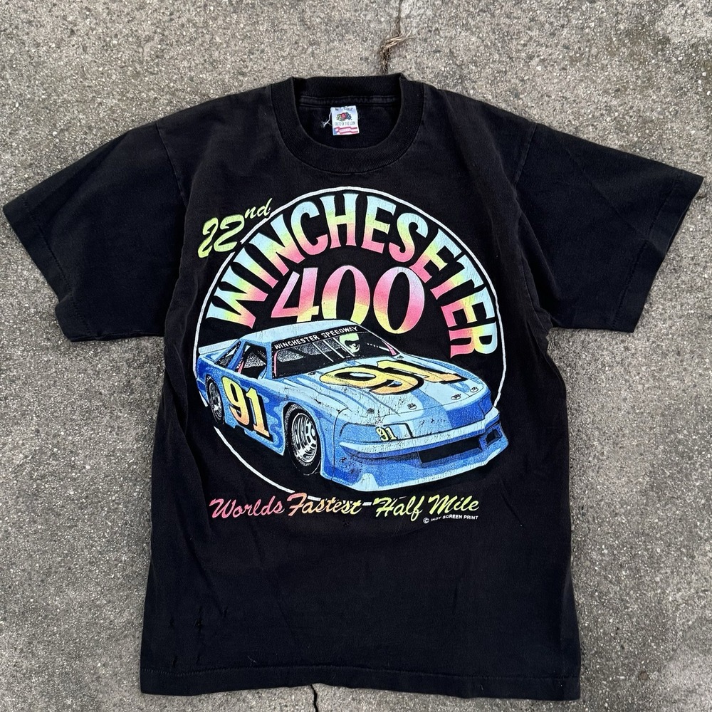 Vintage 90s NASCAR 22nd Winchester Speedway Indy Misprint "Wincheseter" Medium